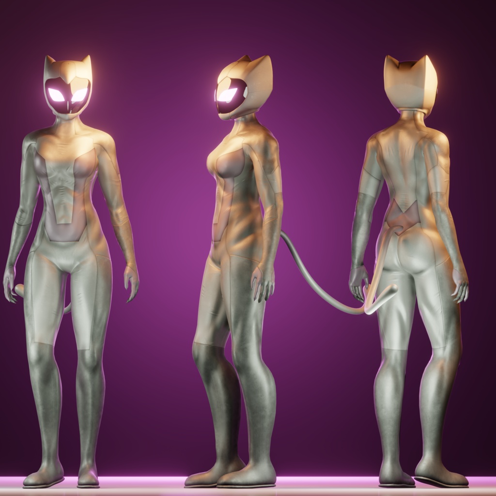 Cyber Cat VRChat 3D Model + Unity package