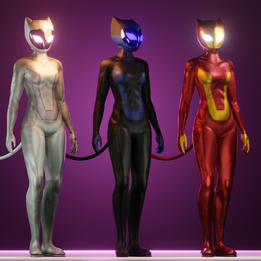 Cyber Cat VRChat 3D Model + Unity package
