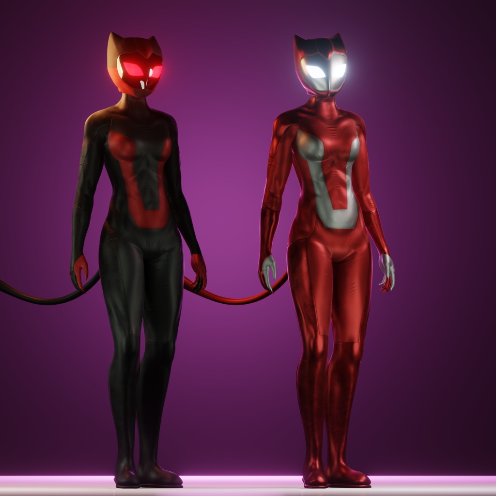 Cyber Cat VRChat 3D Model + Unity package