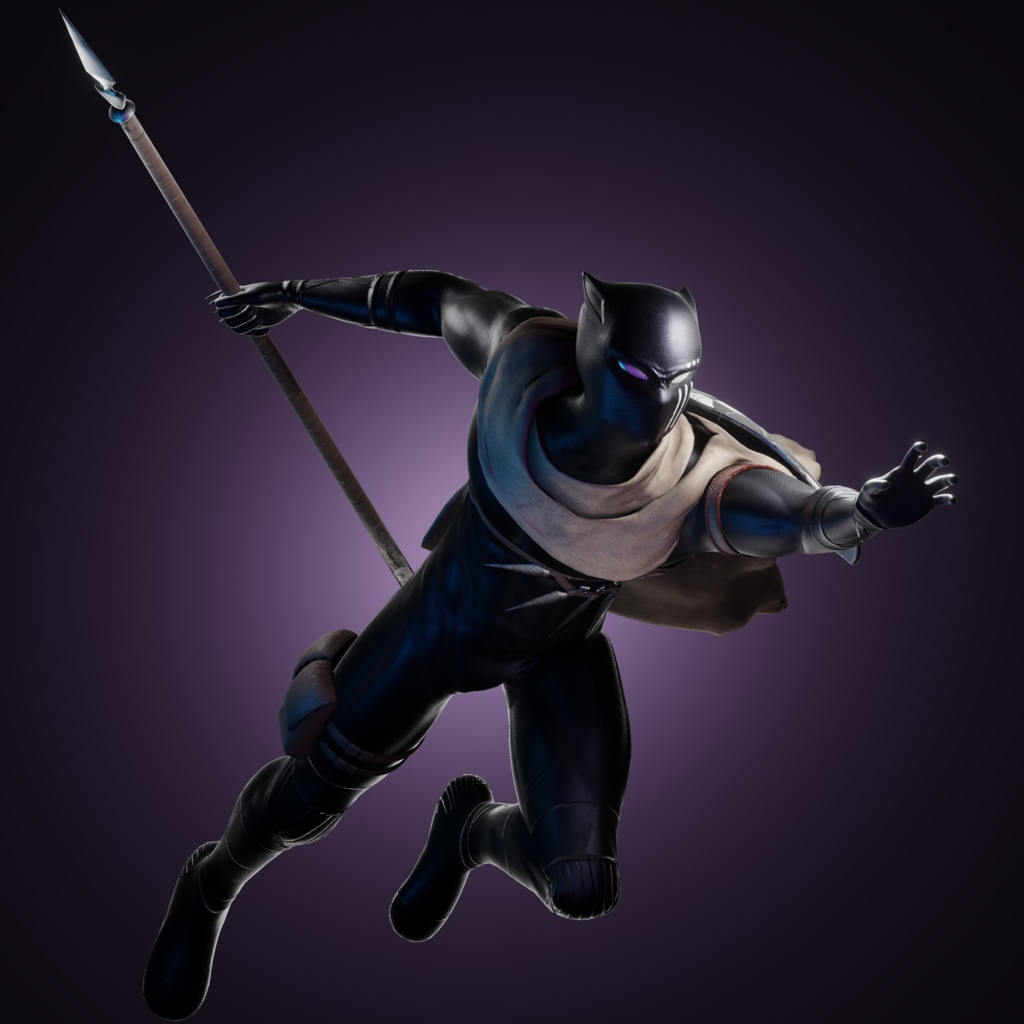 Black Panther VRChat 3D Model + Unity package + Color Variants