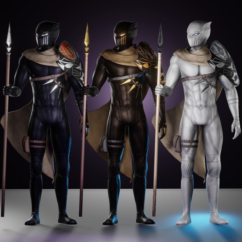 Black Panther VRChat 3D Model + Unity package + Color Variants