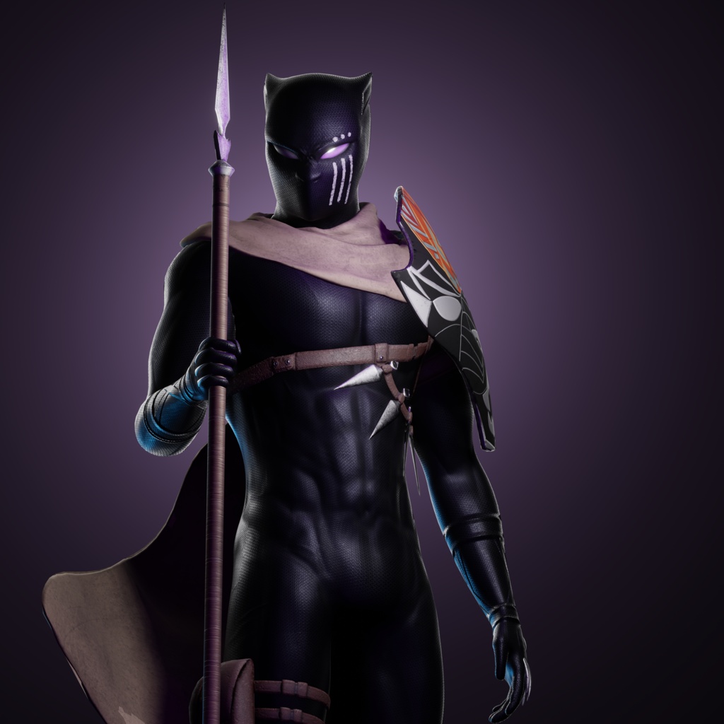 Black Panther VRChat 3D Model + Unity package + Color Variants