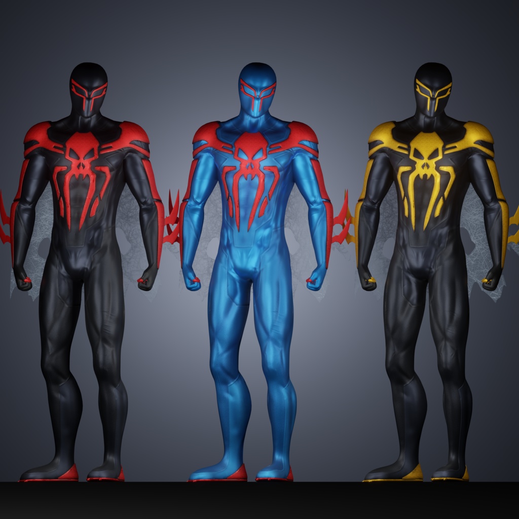 2099 Spider-Man V2 VRChat 3D Model + Unity package + Color Variants