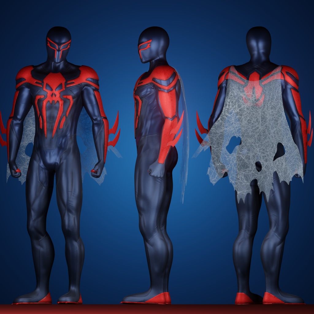 2099 Spider-Man V2 VRChat 3D Model + Unity package + Color Variants