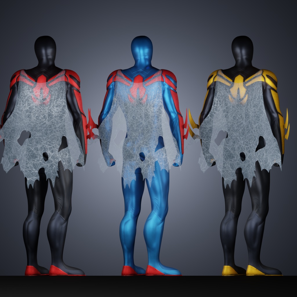 2099 Spider-Man V2 VRChat 3D Model + Unity package + Color Variants