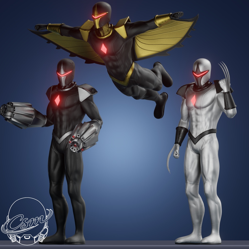 Dark Hawk VRChat 3D Model + Unity package + Color Variants