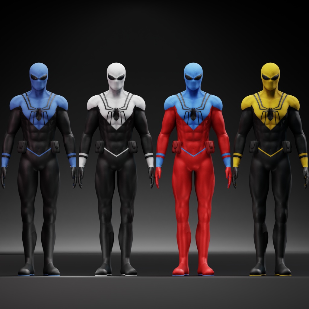 Assassin Spider-Man VRChat 3D Model + Unity package + Color Variants