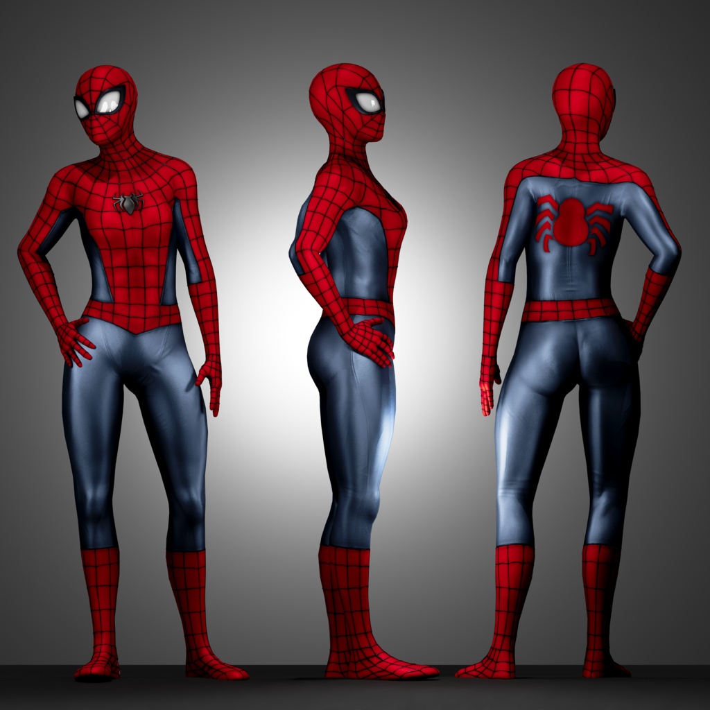 Realistic Spider-Girl VRChat 3D Model + Unity package