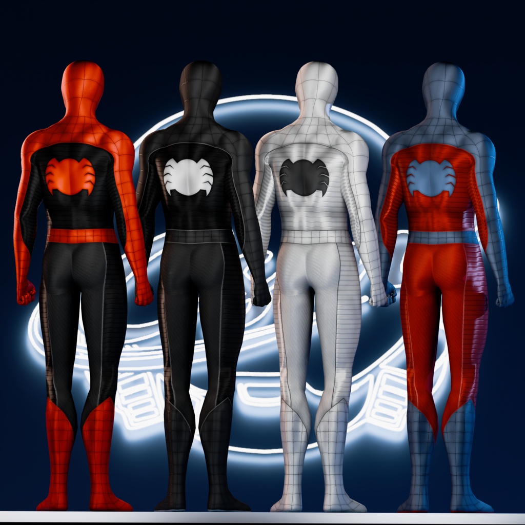 Spider-Man Life Story VRChat 3D Model + Unity package + Color Variants
