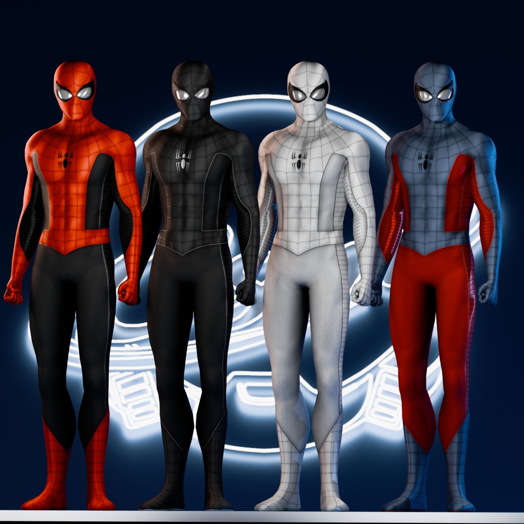Spider-Man Life Story VRChat 3D Model + Unity package + Color Variants