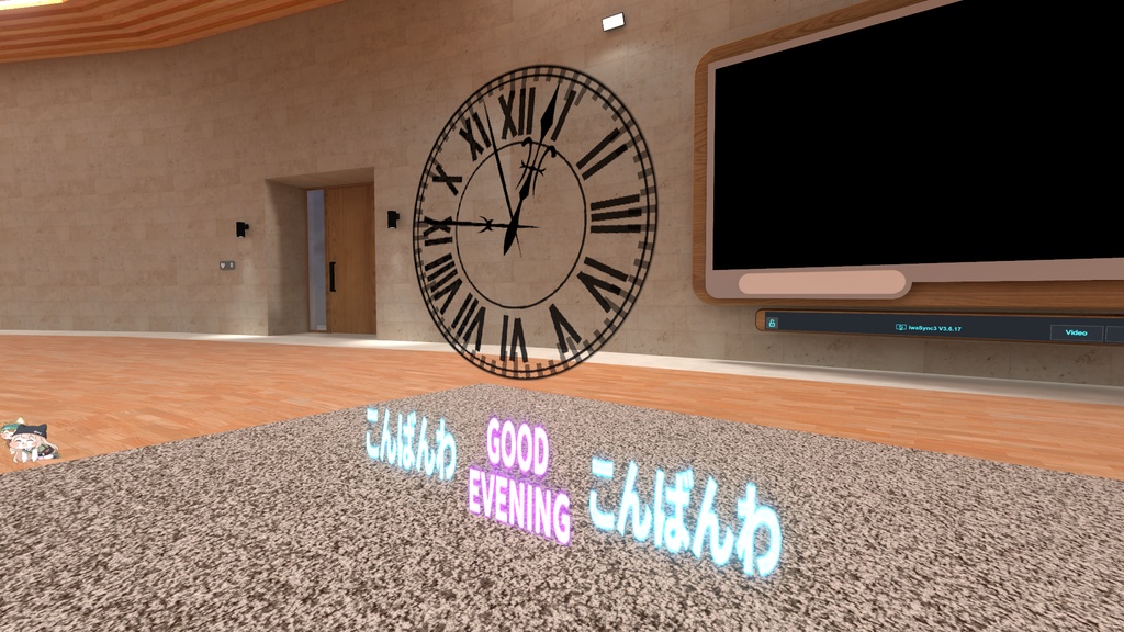 無料配布:どこでもVRC専用時計(VRCアバター想定)VRC Avatar-Ready Clock for Anywhere
