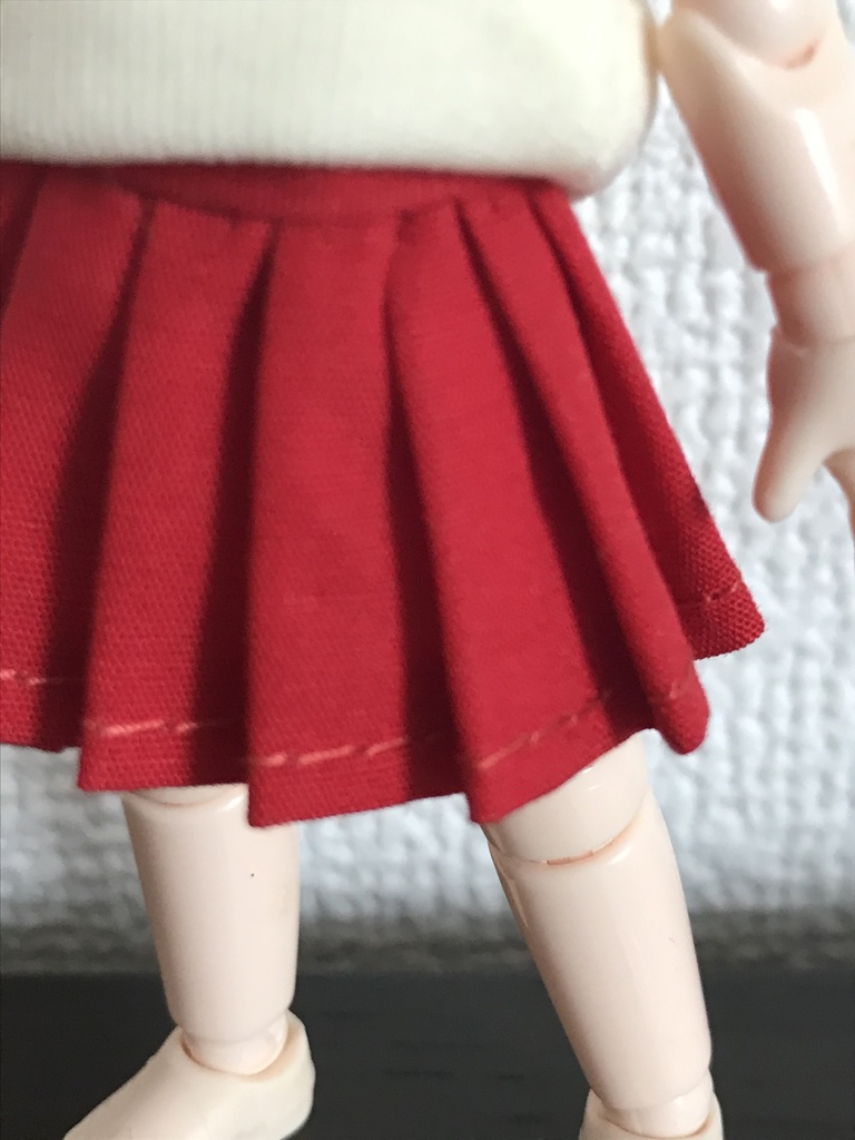 オビツ11  プリーツスカート　red