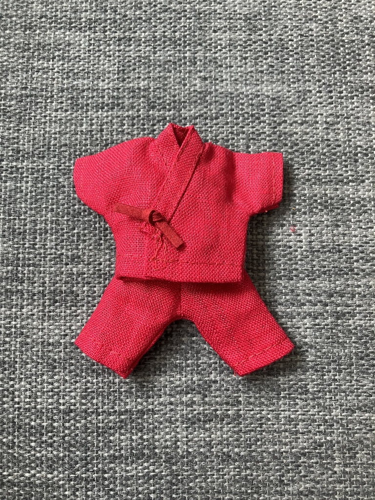 オビツ11  上質な麻の甚平　red