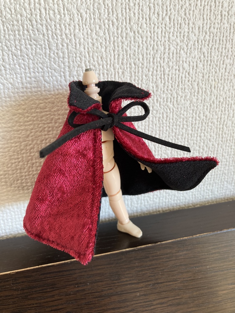 オビツ11  ベルベットのマント　red