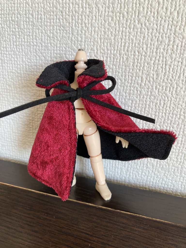 オビツ11  ベルベットのマント　red