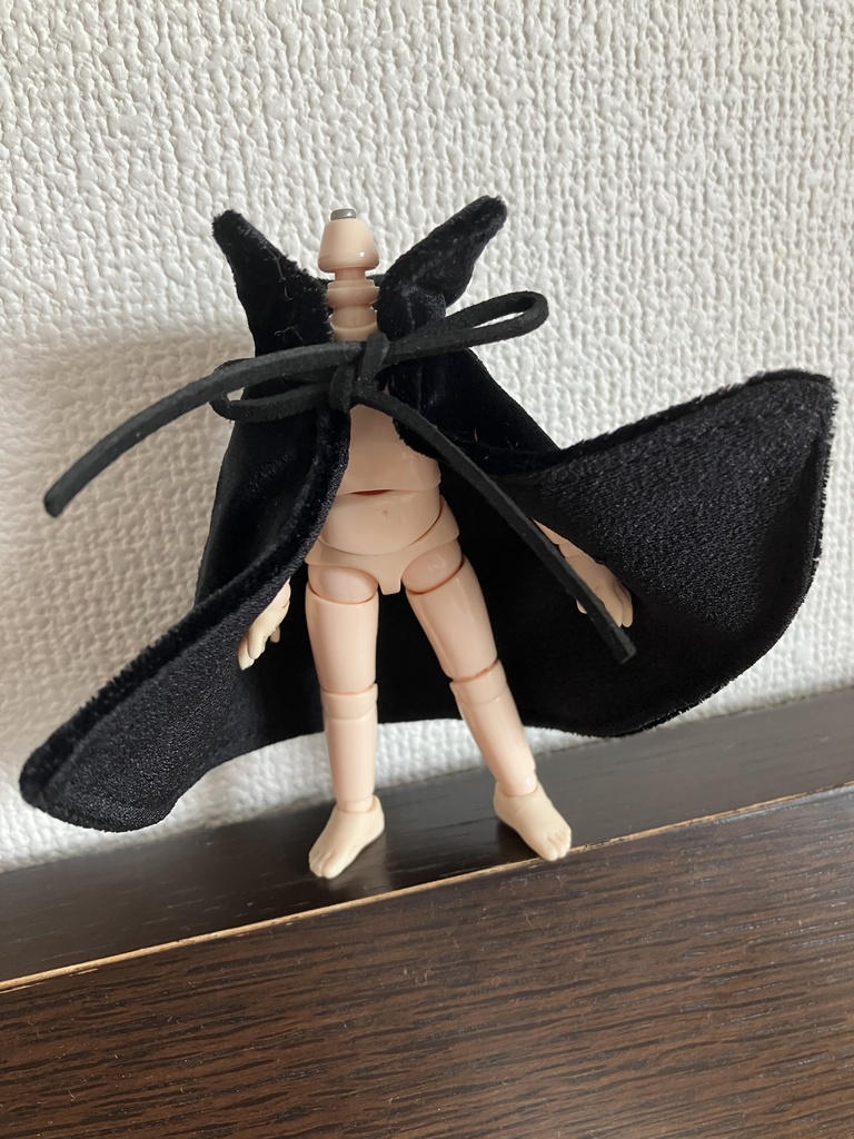 オビツ11  ベルベットのマント　black