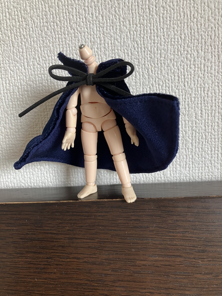オビツ11  ベルベットのマント　ネイビー