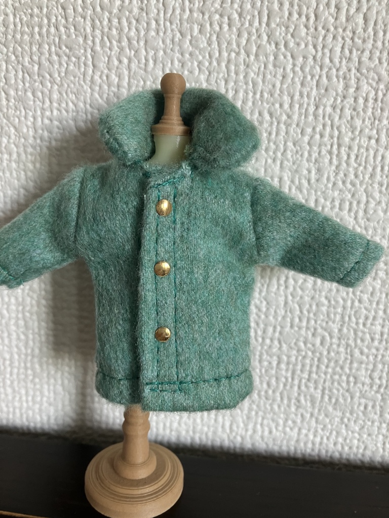 オビツ11  woolのコート　turquoise blue