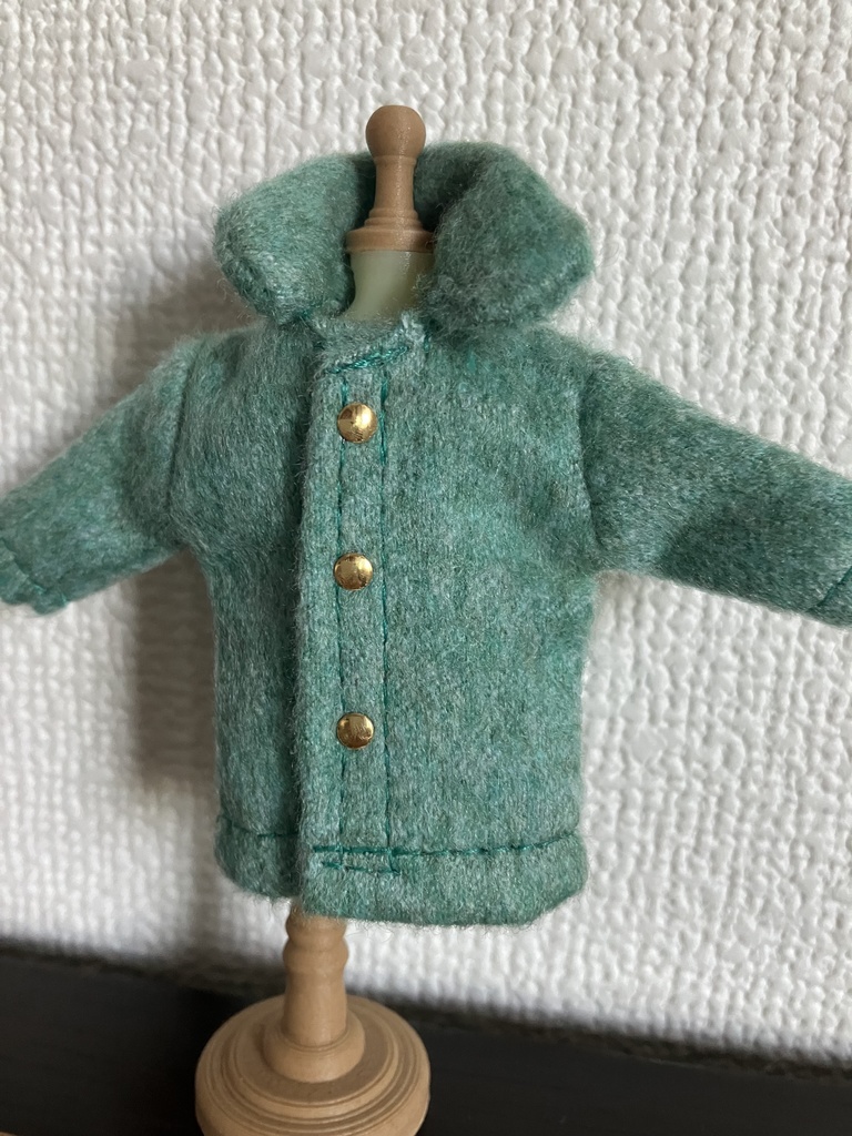 オビツ11  woolのコート　turquoise blue