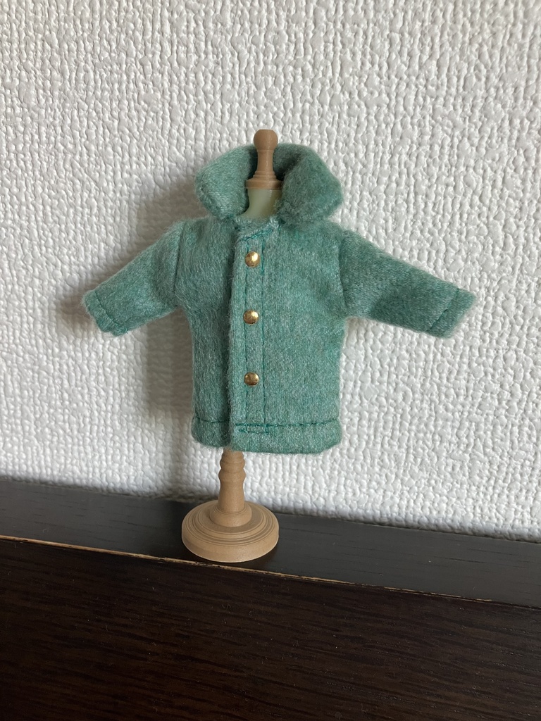 オビツ11  woolのコート　turquoise blue
