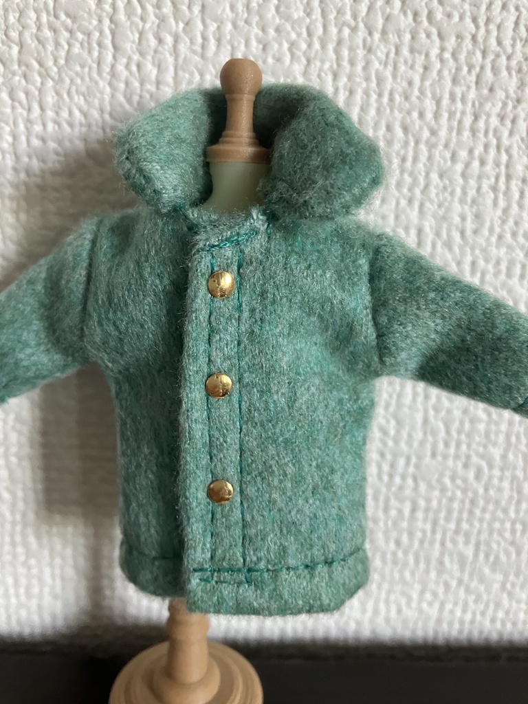 オビツ11  woolのコート　turquoise blue