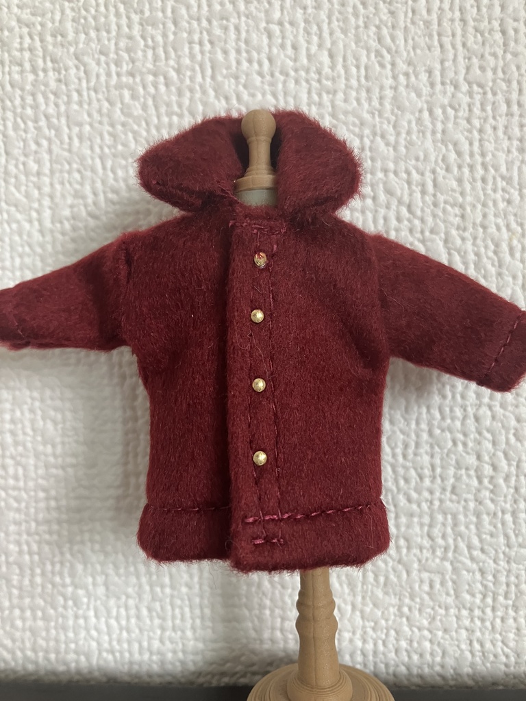 オビツ11  woolのコート　wine red