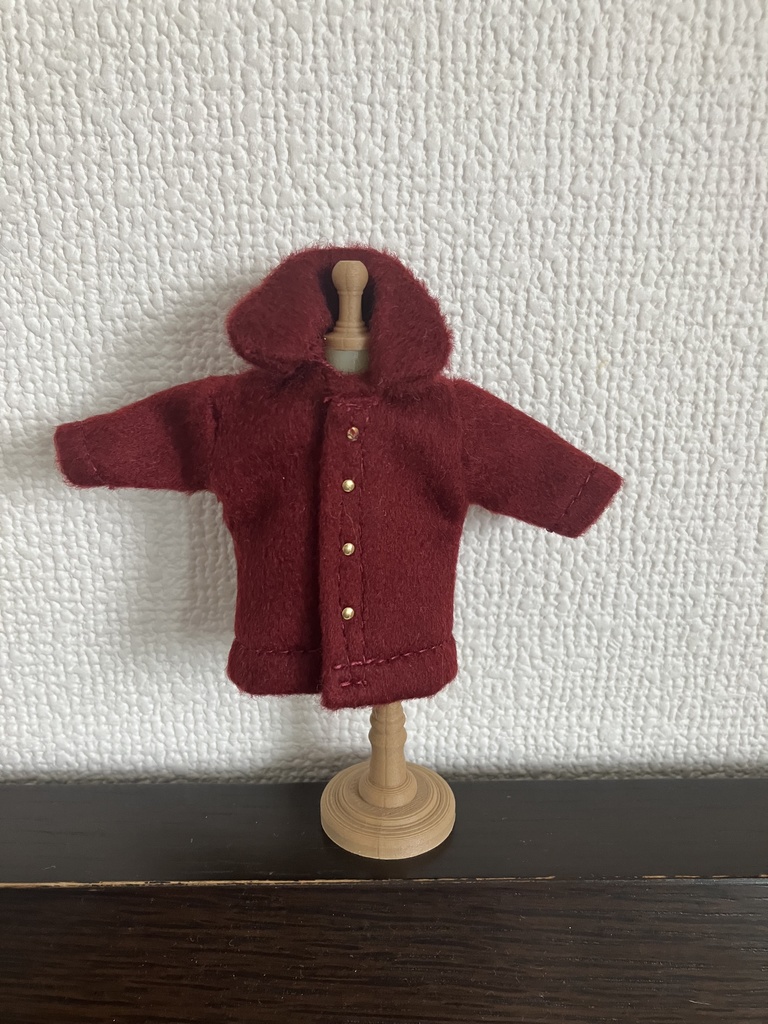 オビツ11  woolのコート　wine red