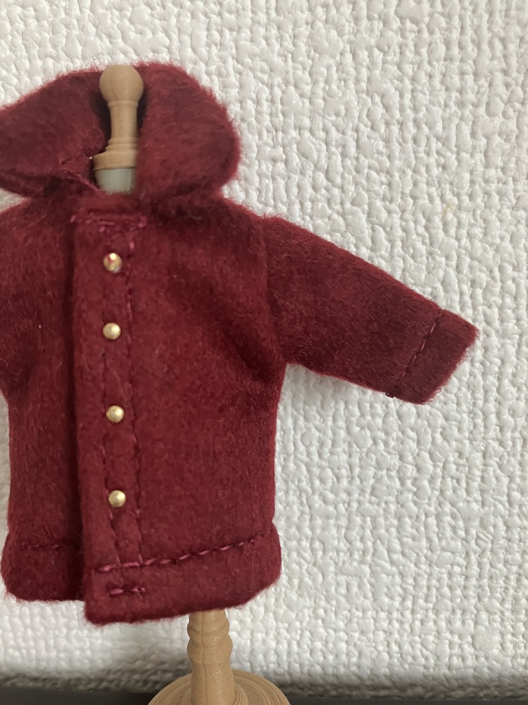 オビツ11  woolのコート　wine red
