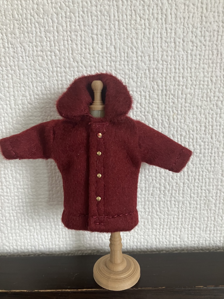 オビツ11  woolのコート　wine red