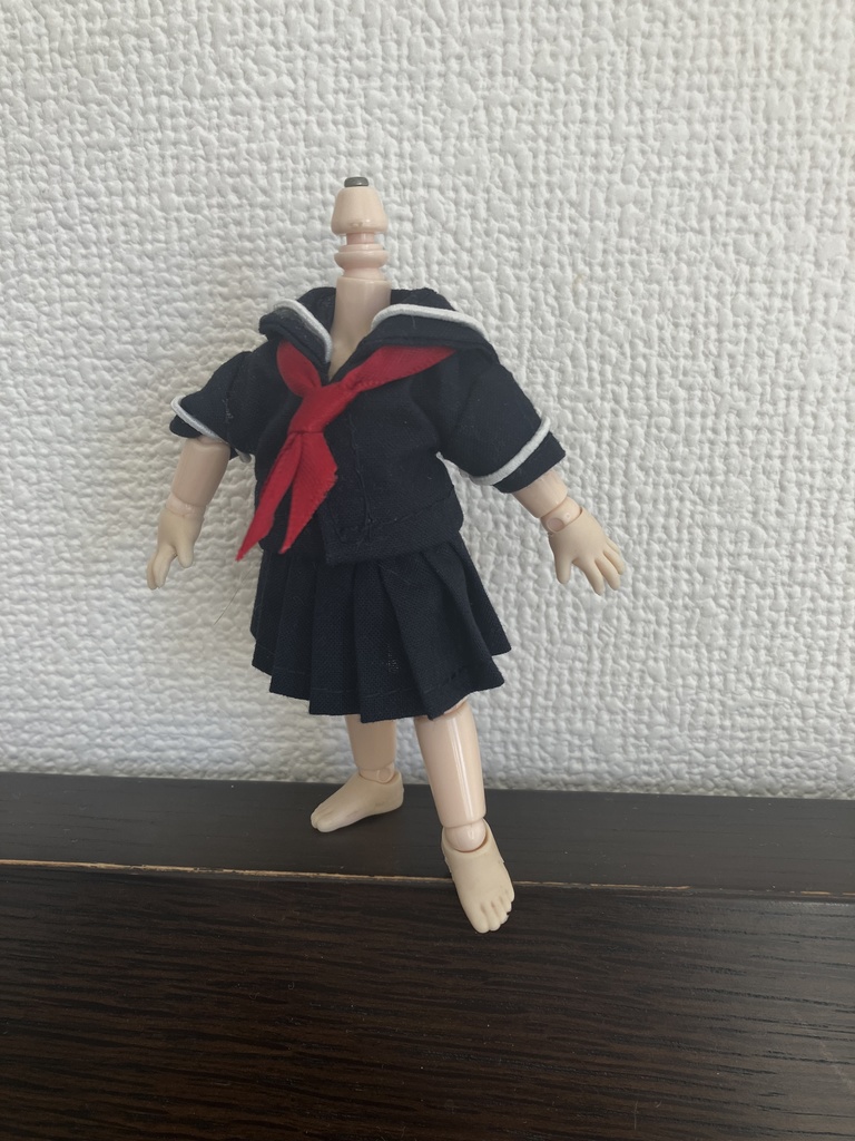 オビツ11  セーラー服　半袖　ネイビー