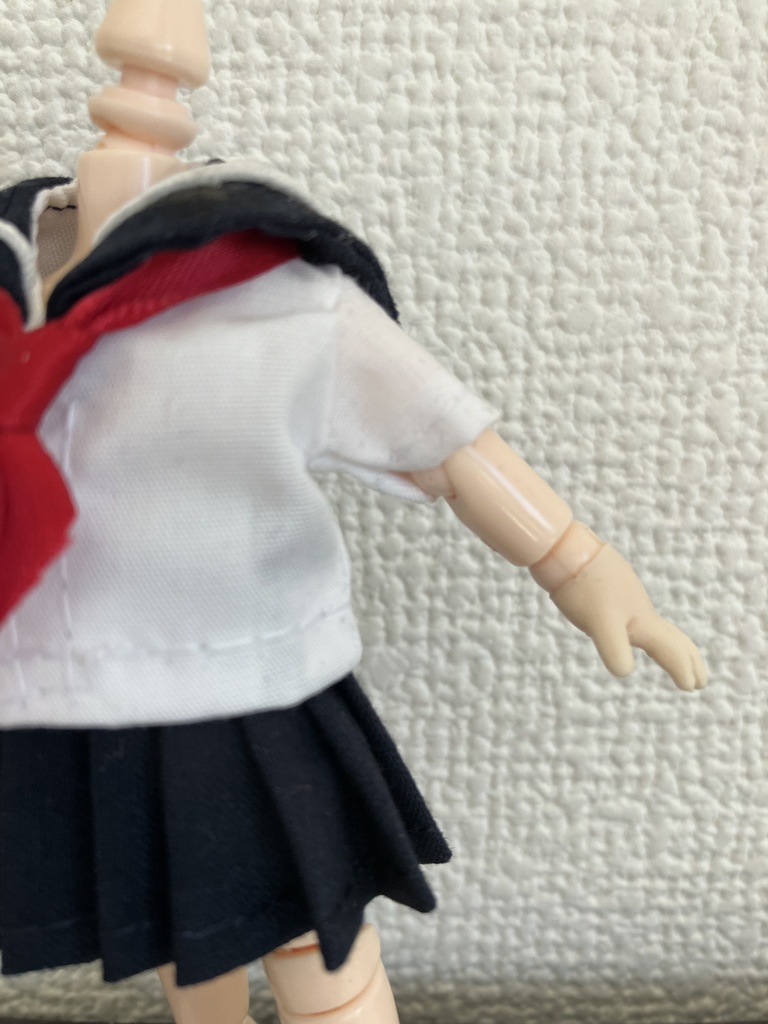 オビツ11  セーラー服3点セット　白×紺
