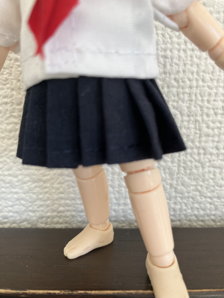 オビツ11  セーラー服3点セット　白×紺