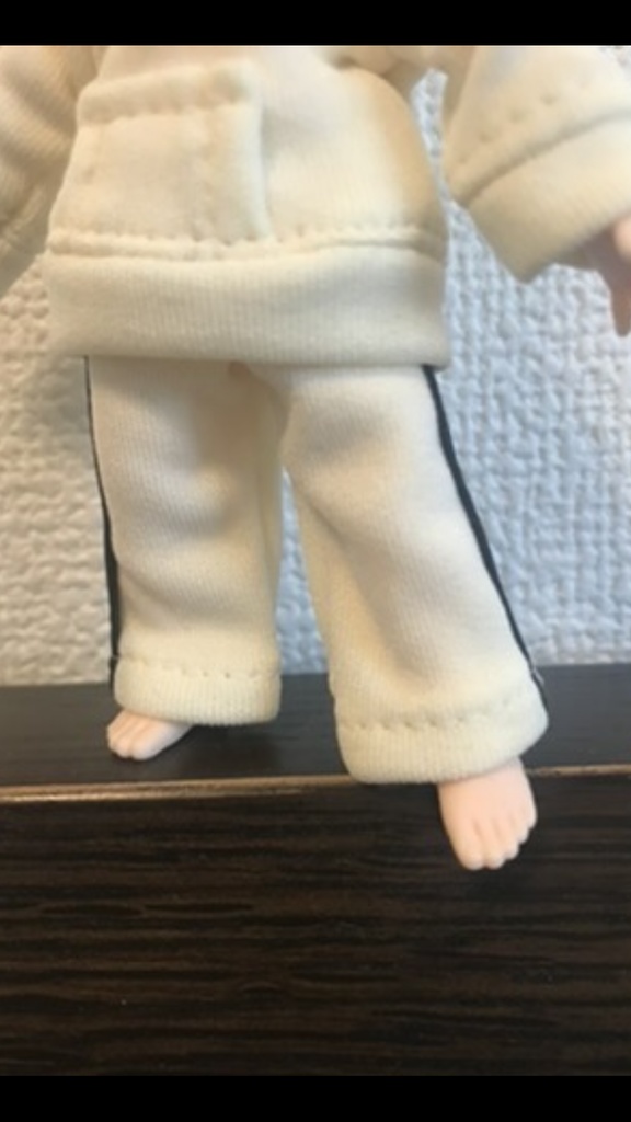 ライン入りパンツ　macaron cream