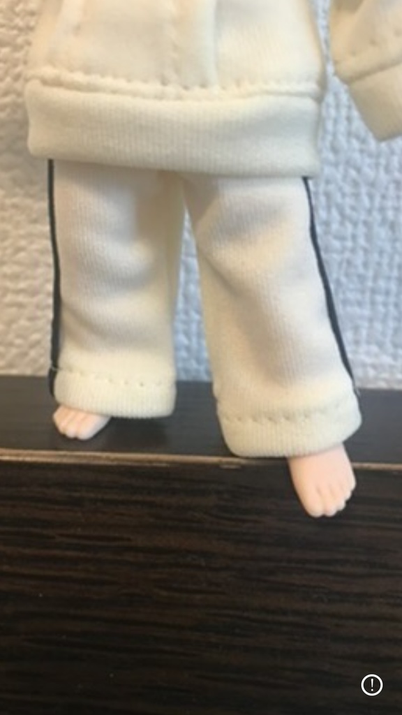 ライン入りパンツ　macaron cream