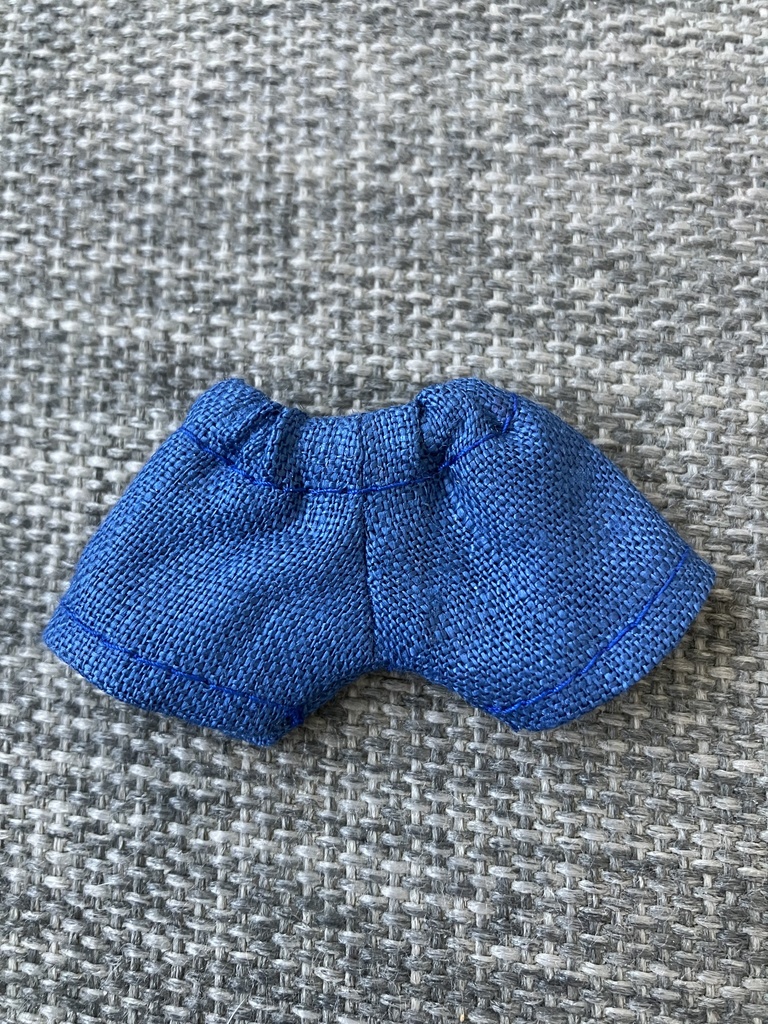 オビツ11  上質な麻のショートパンツ　blue