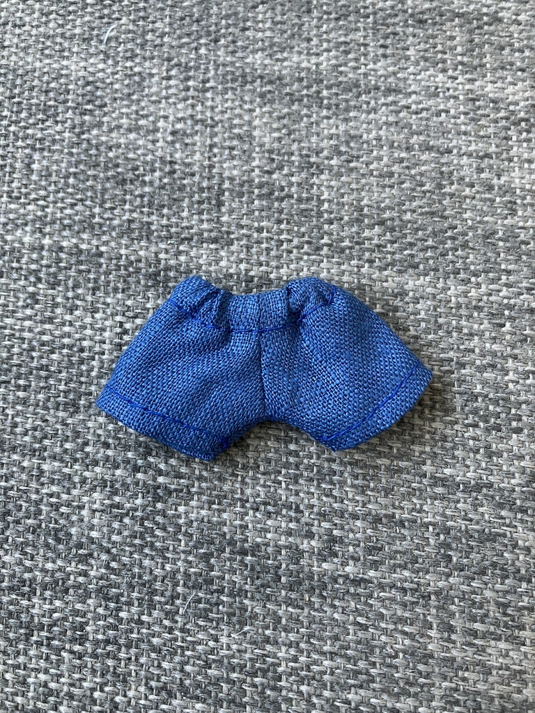 オビツ11  上質な麻のショートパンツ　blue