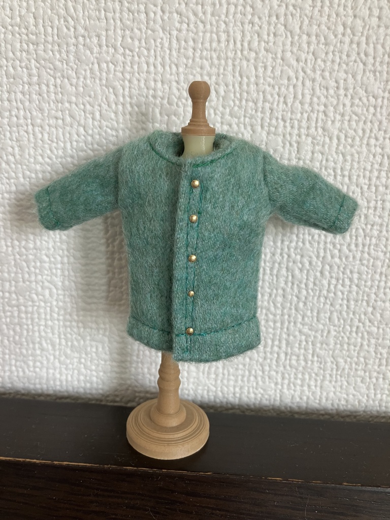 オビツ11  woolのコート　 turquoise  green