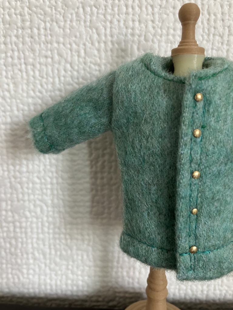 オビツ11  woolのコート　 turquoise  green