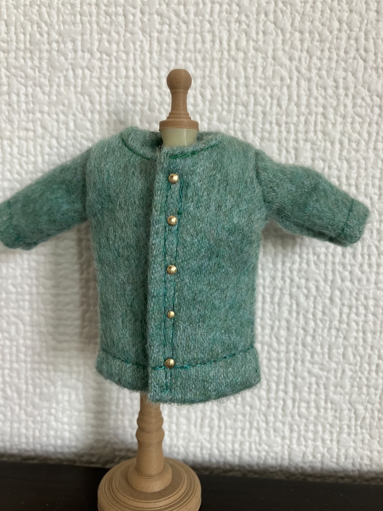 オビツ11  woolのコート　 turquoise  green