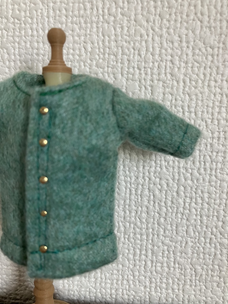 オビツ11  woolのコート　 turquoise  green