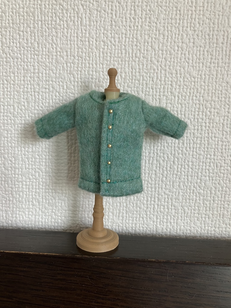 オビツ11  woolのコート　 turquoise  green