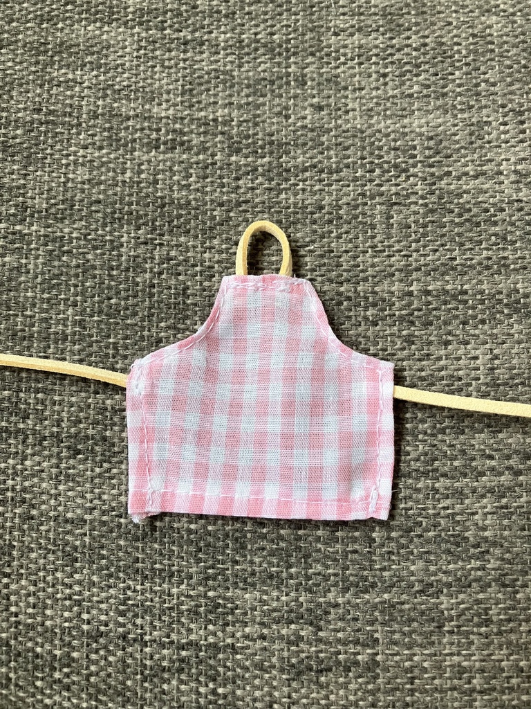 オビツ11 　チェックのエプロン　pink
