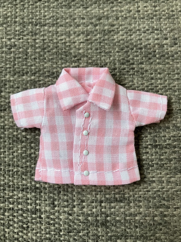 オビツ11  半袖シャツ　ギンガムチェック　pink