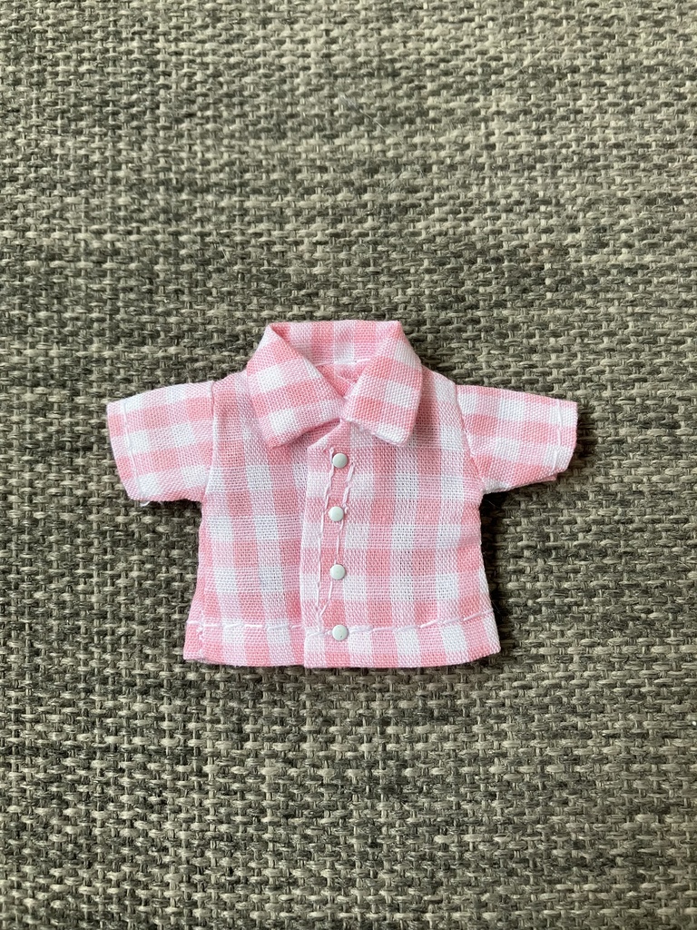 オビツ11  半袖シャツ　ギンガムチェック　pink