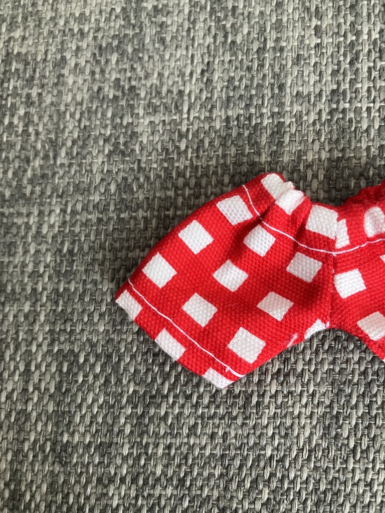オビツ11  ハーフパンツ　チェック　赤