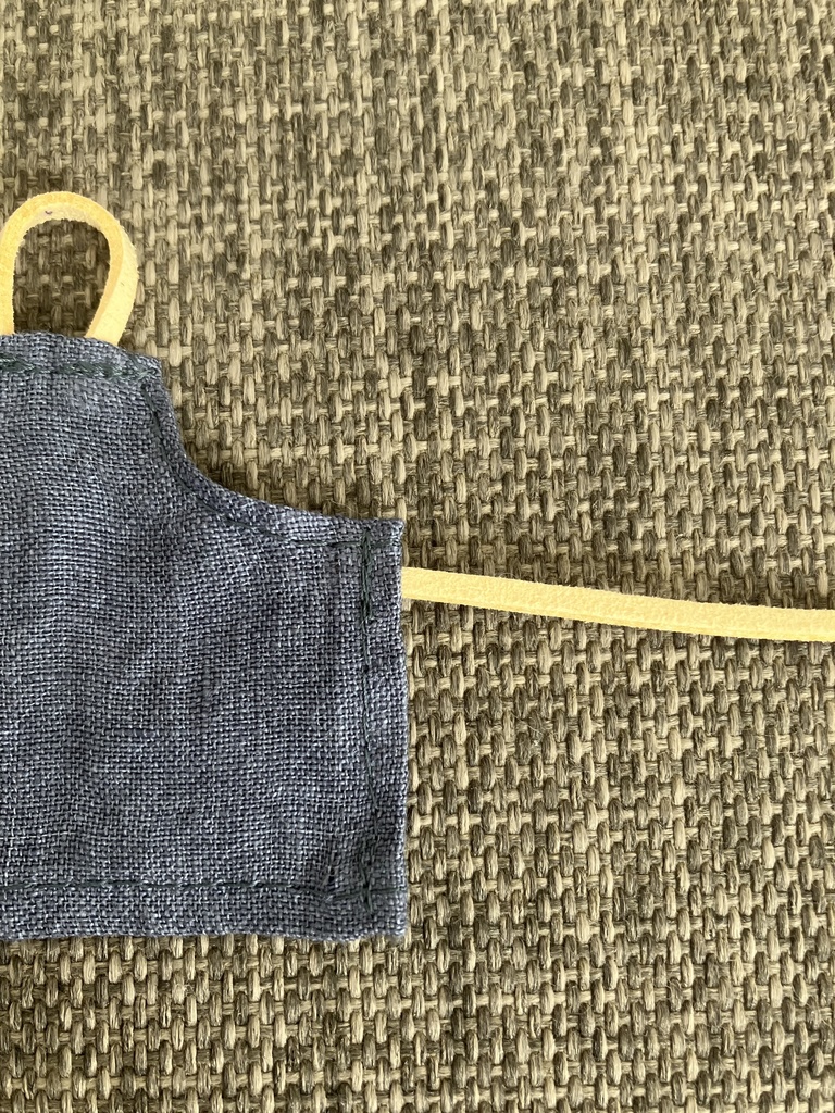 オビツ11  上質な麻のエプロン　ブルーグレー