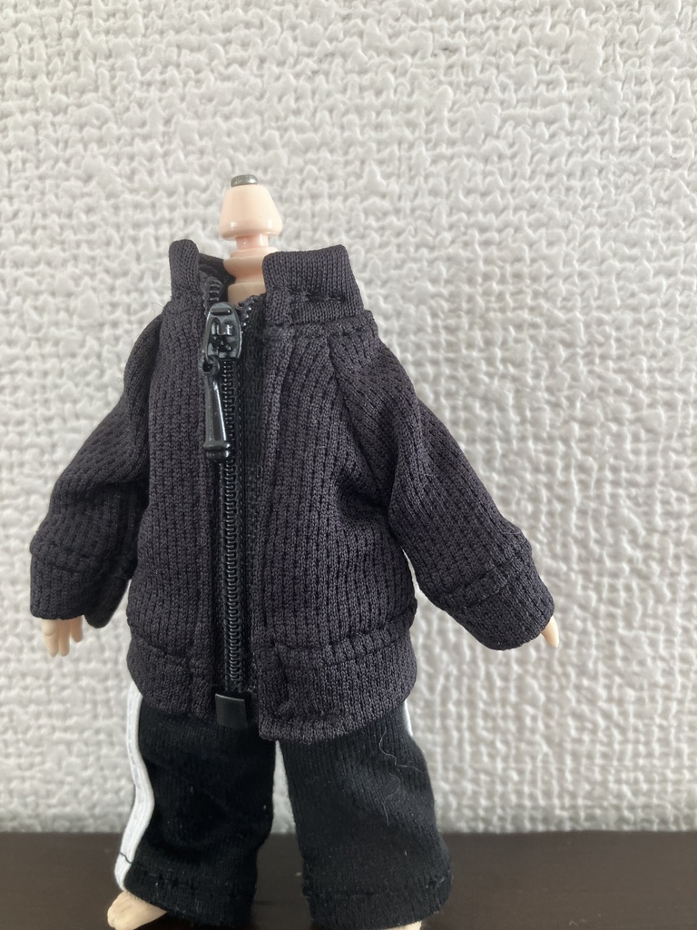オビツ11  zip-upジャージ　black