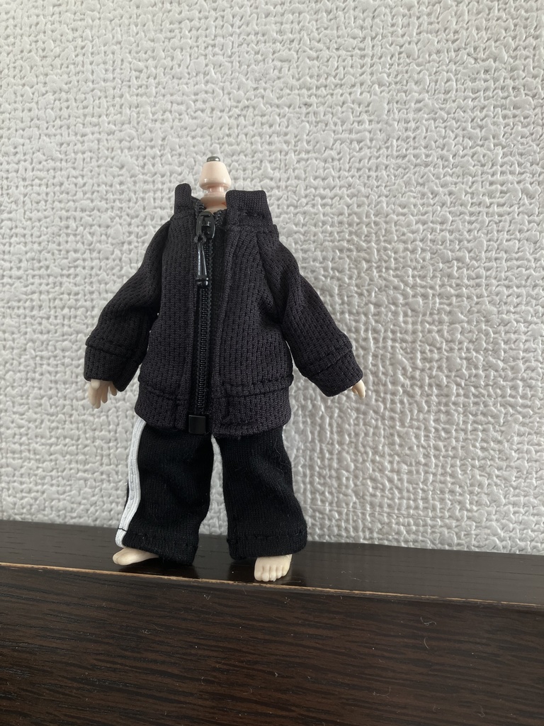 オビツ11  zip-upジャージ　black