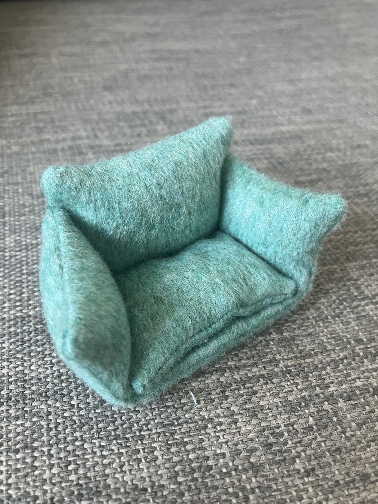 ドール用1人がけソファ　mint green