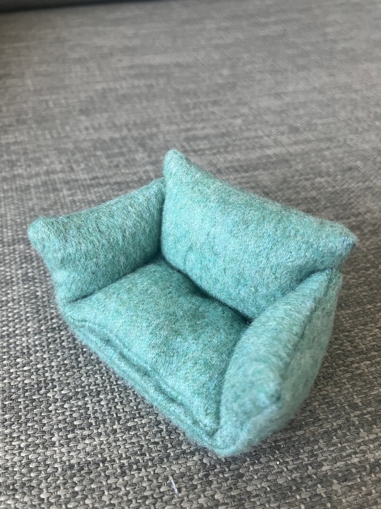 ドール用1人がけソファ　mint green